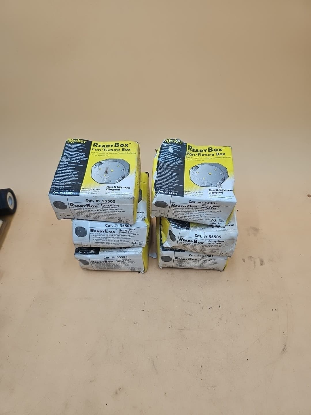 LOT OF 6 Pass & Seymour 55505 4" Octagon Ceiling Box, 1-1/2" Deep, 16 In^3, KOs