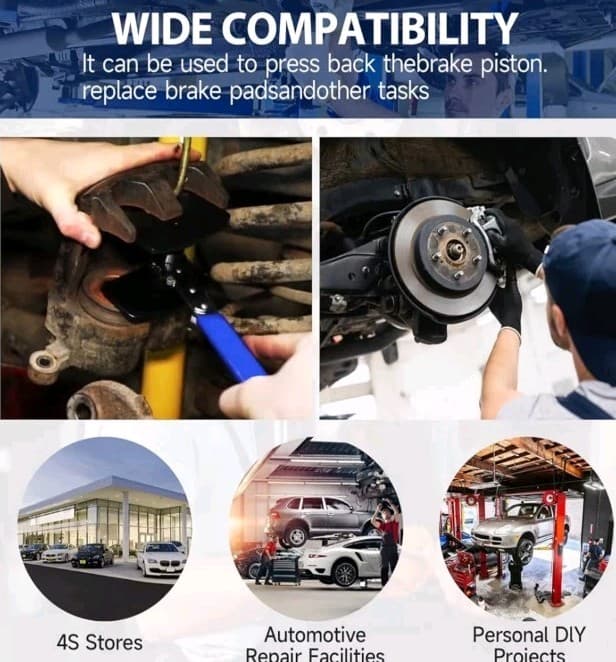 Brake Caliper Compression Tool with 2 Brake Caliper Hooks, 2 Brake Disc Lubrican 6