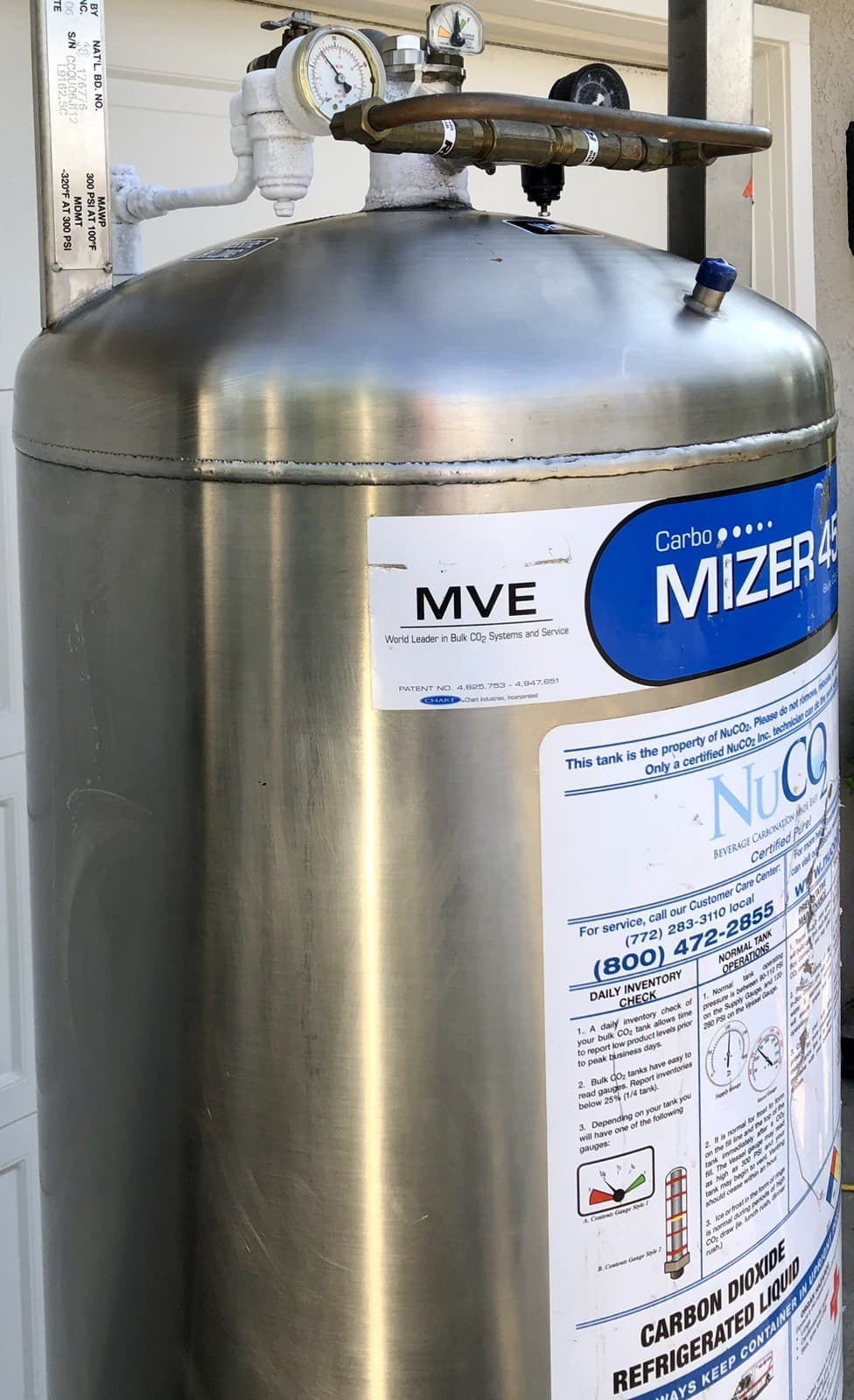 Carbonator / Carbo-Mizer 450 Bulk CO2 System Stainless Steel Tank # 102 6