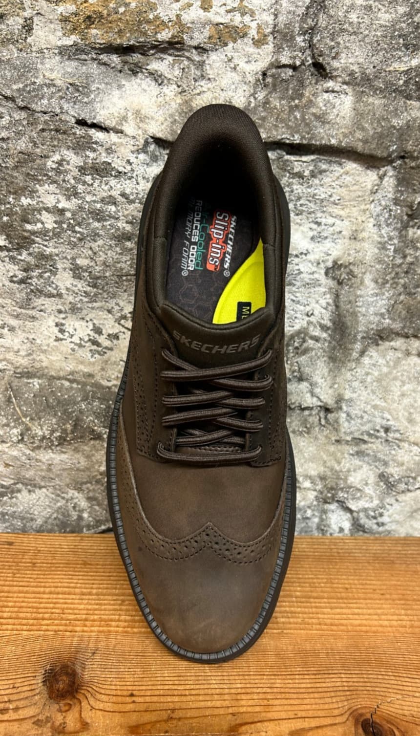 SKECHERS Slip-ins Garza-Sully 205311 Mens Wingtip Cocoa New In Box 2