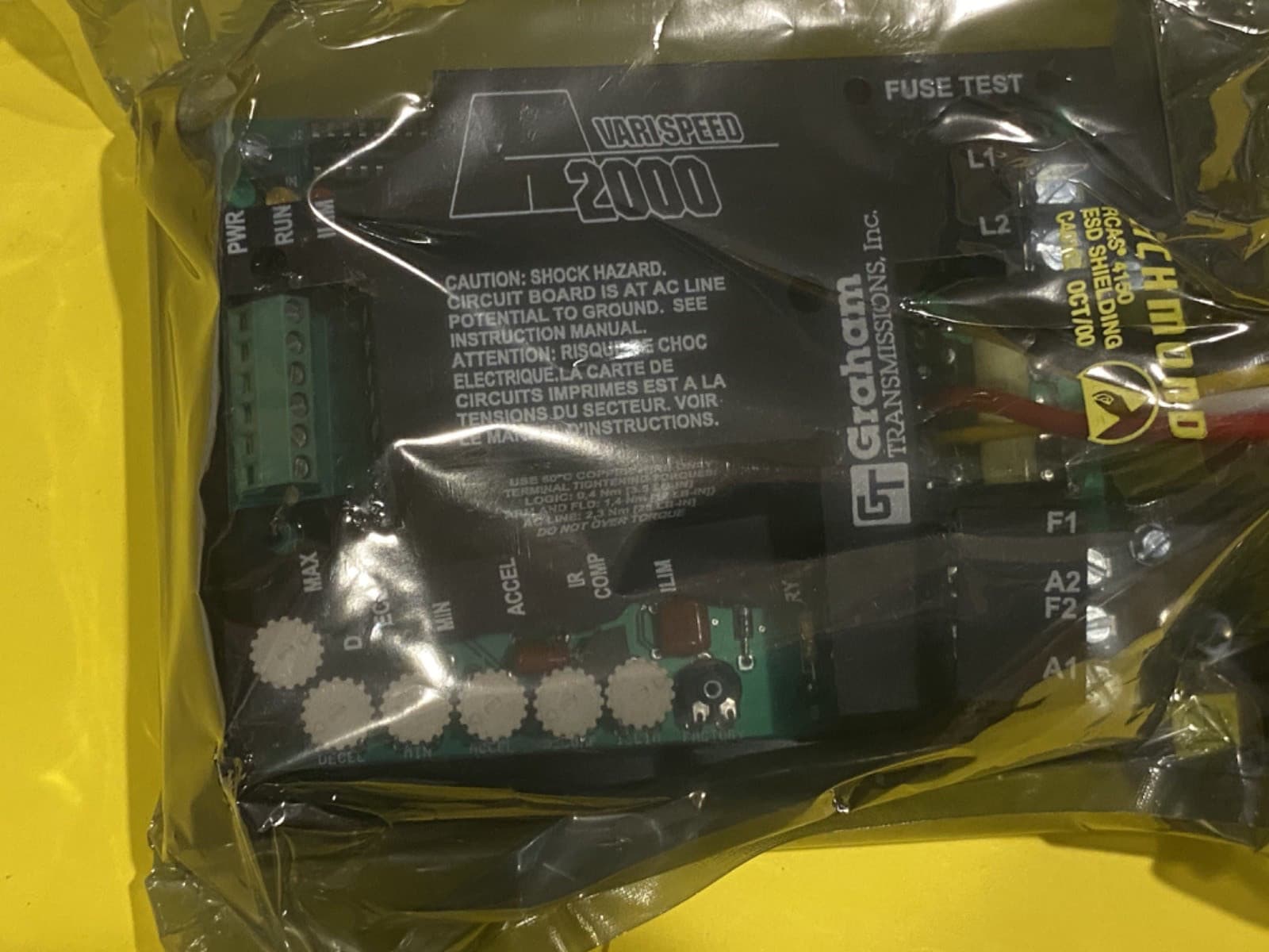 NEW GRAHAM Transmissions Varispeed A2000 176B6010 Motor Speed Controller 5