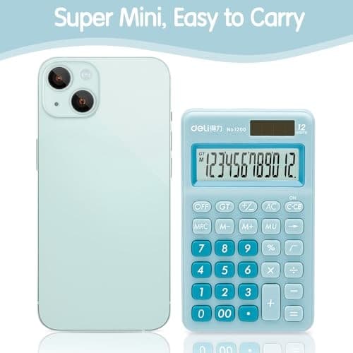  Standard Function Basic Calculator, 12 Digit Desktop Calculator Small Blue 4