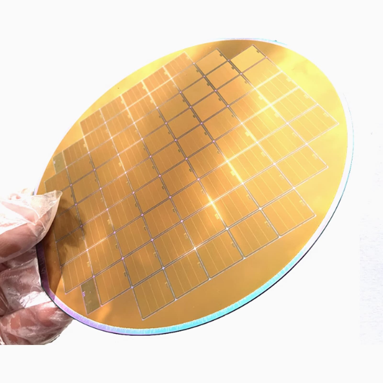 6in Silicon Wafer CPU Chip Semiconductor Lithography Circuit  With Bracket OqayT 4