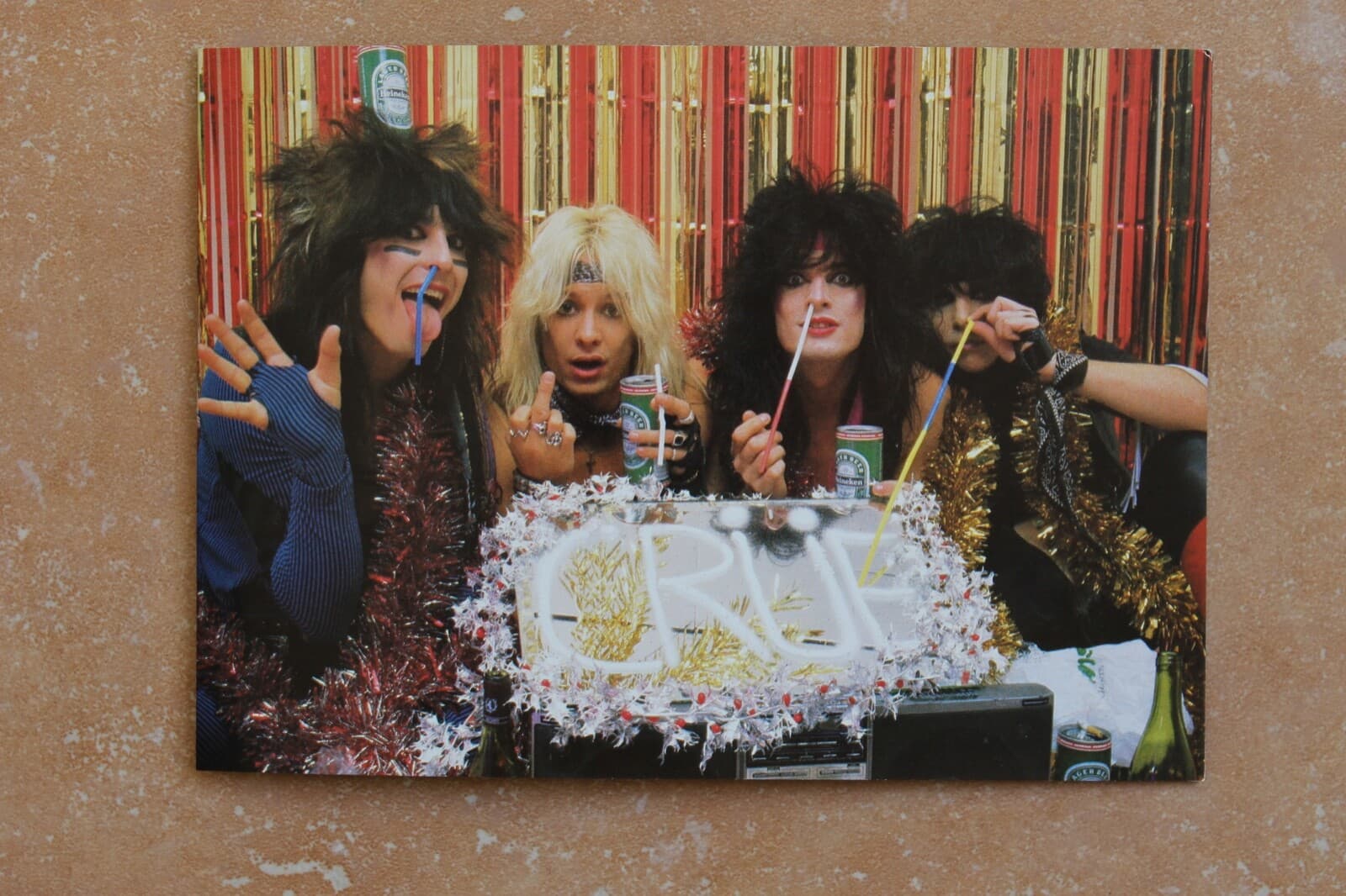 Motley Crue Shout At The Devil 1984 Christmas Card w/ Cocaine Sixx Mars Lee Neil 2