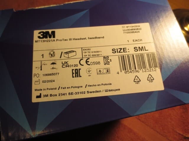 3M PELTOR ProTac III 3, Headset Headband Earmuffs Ear Muffs, MT13H221A SML 2