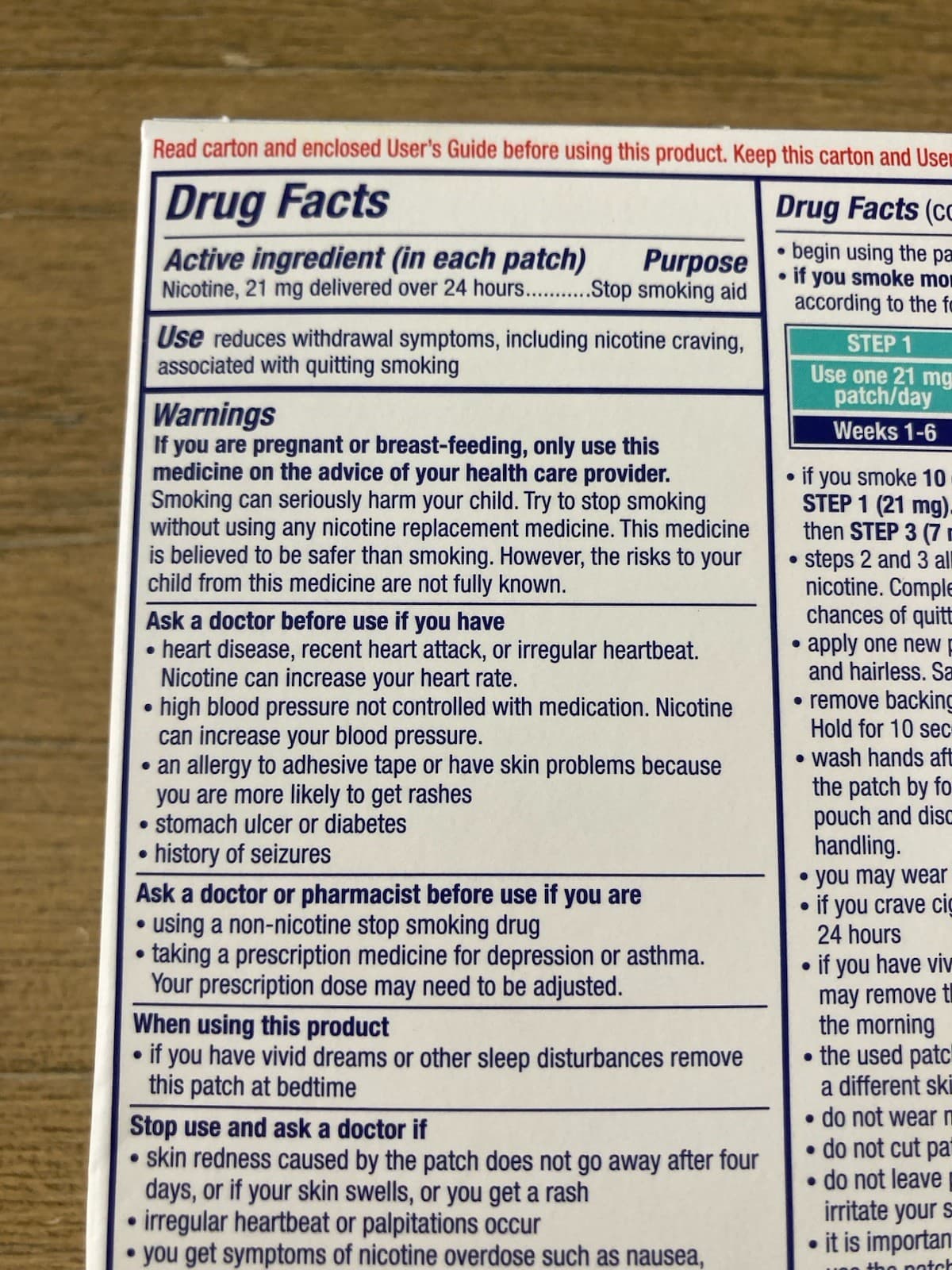 2 Nicoderm CQ Step 1 Nicotine Patches Stop Smoking 21 Mg 14 Patches Total 6