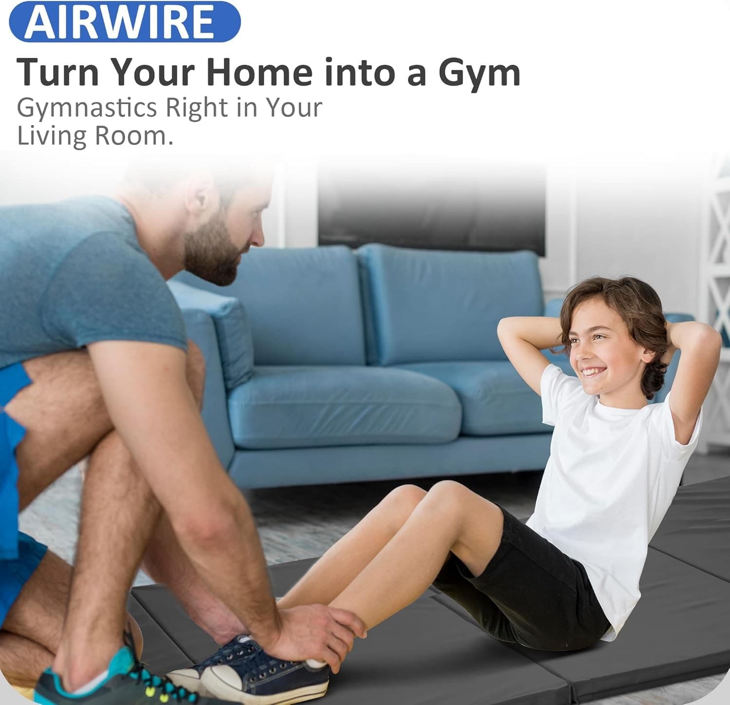 Gymnastics Mat 4 ft × 10 ft × 2 in thick tumbling mat 2