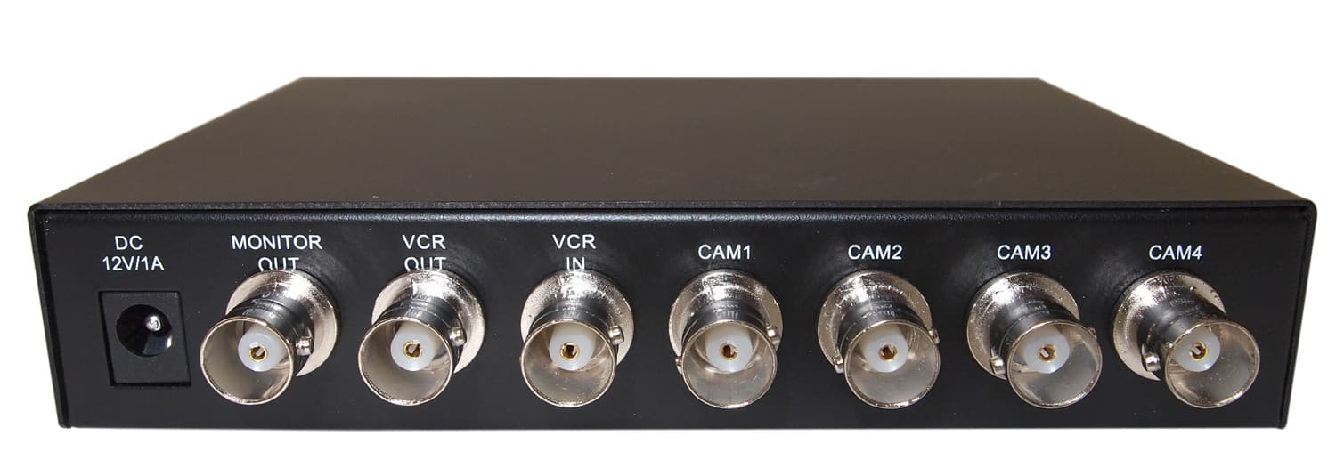 Evertech 4 Channel Analog Video Security Camera Color Quad Splitter Processor 4