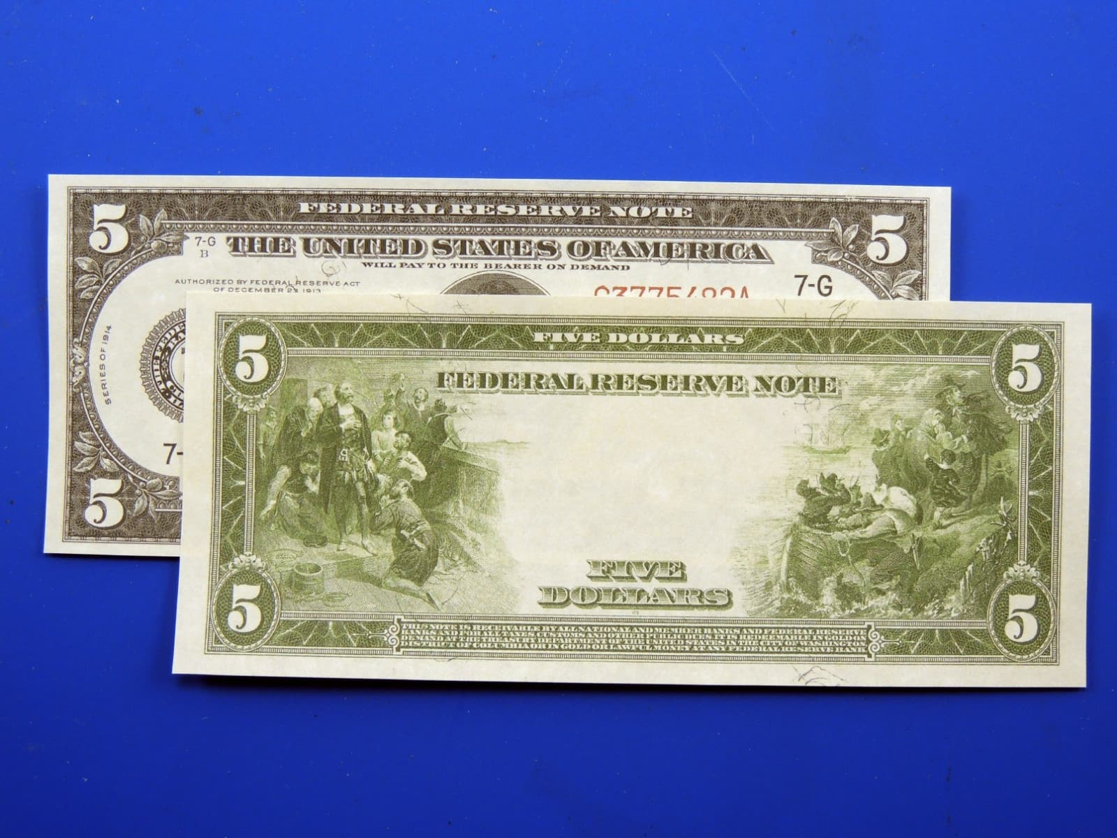 Reproduction $5 1914 Federal Reserve Note Red Seal US Paper Money Currency Copy 2