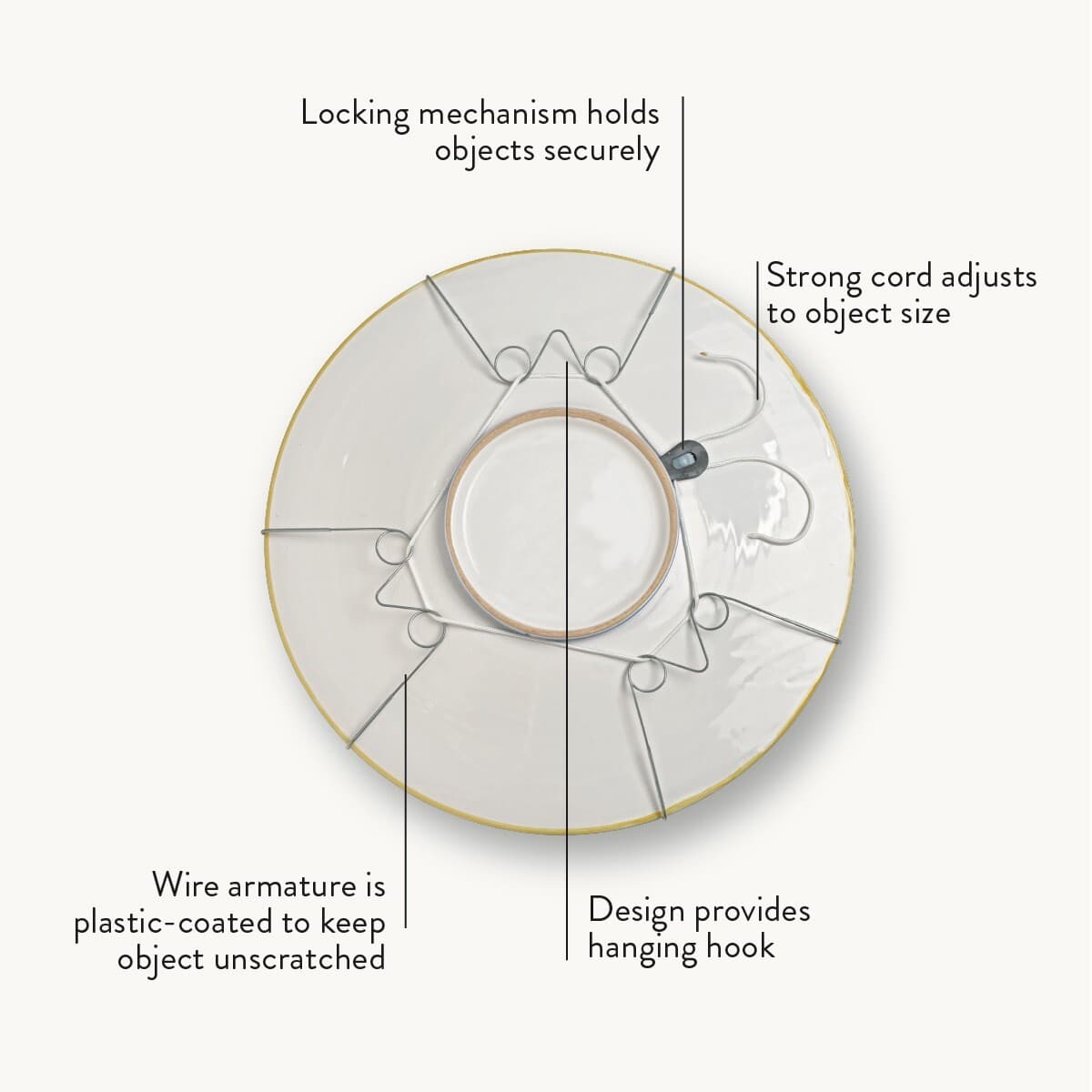 Display Buddie Large Adjustable Plate Hanger for Round Plates, Platters, Bowls 3