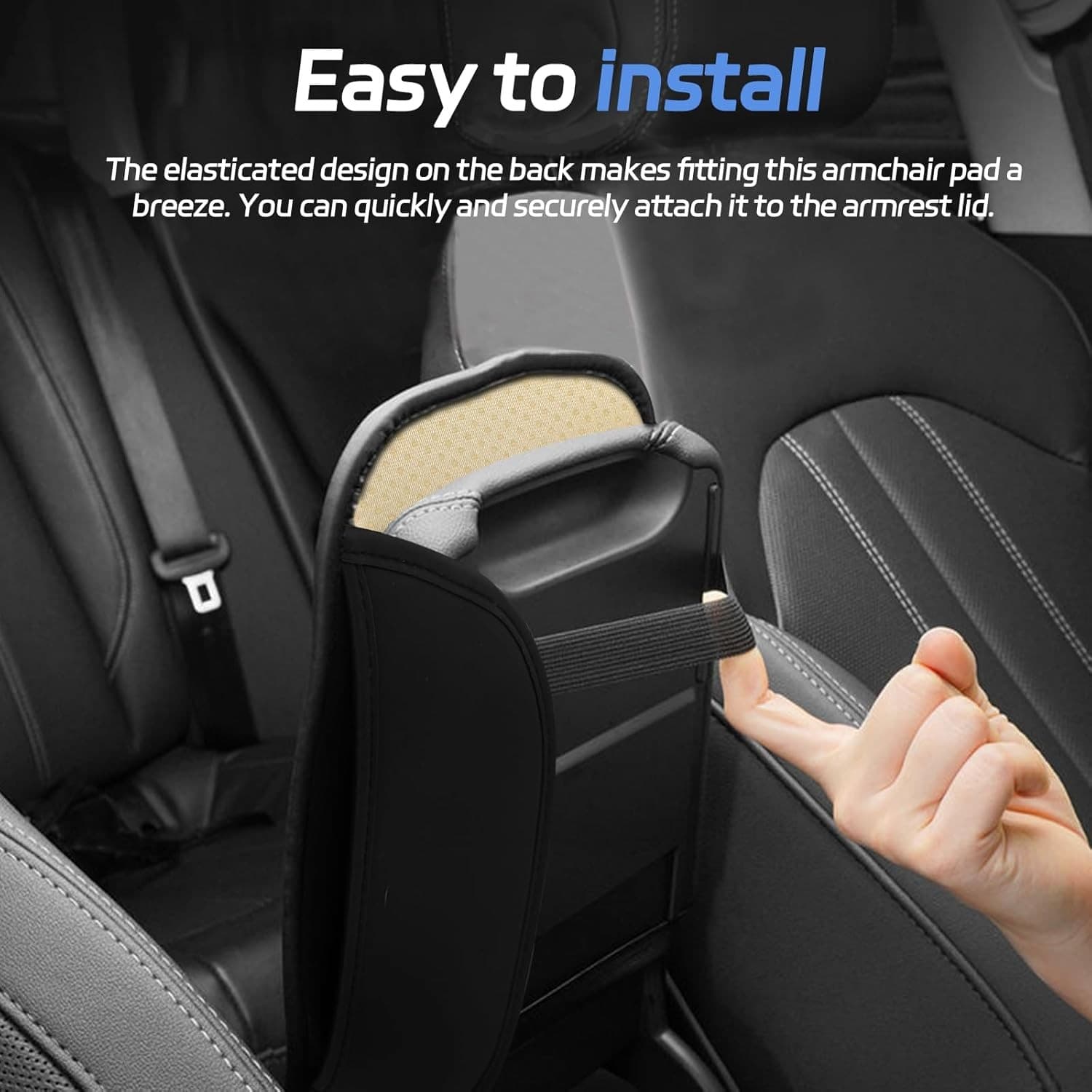 Center Console Cover, 12.4"×8.1" Leather Arm Rest Cover for Car, Auto Blue 6