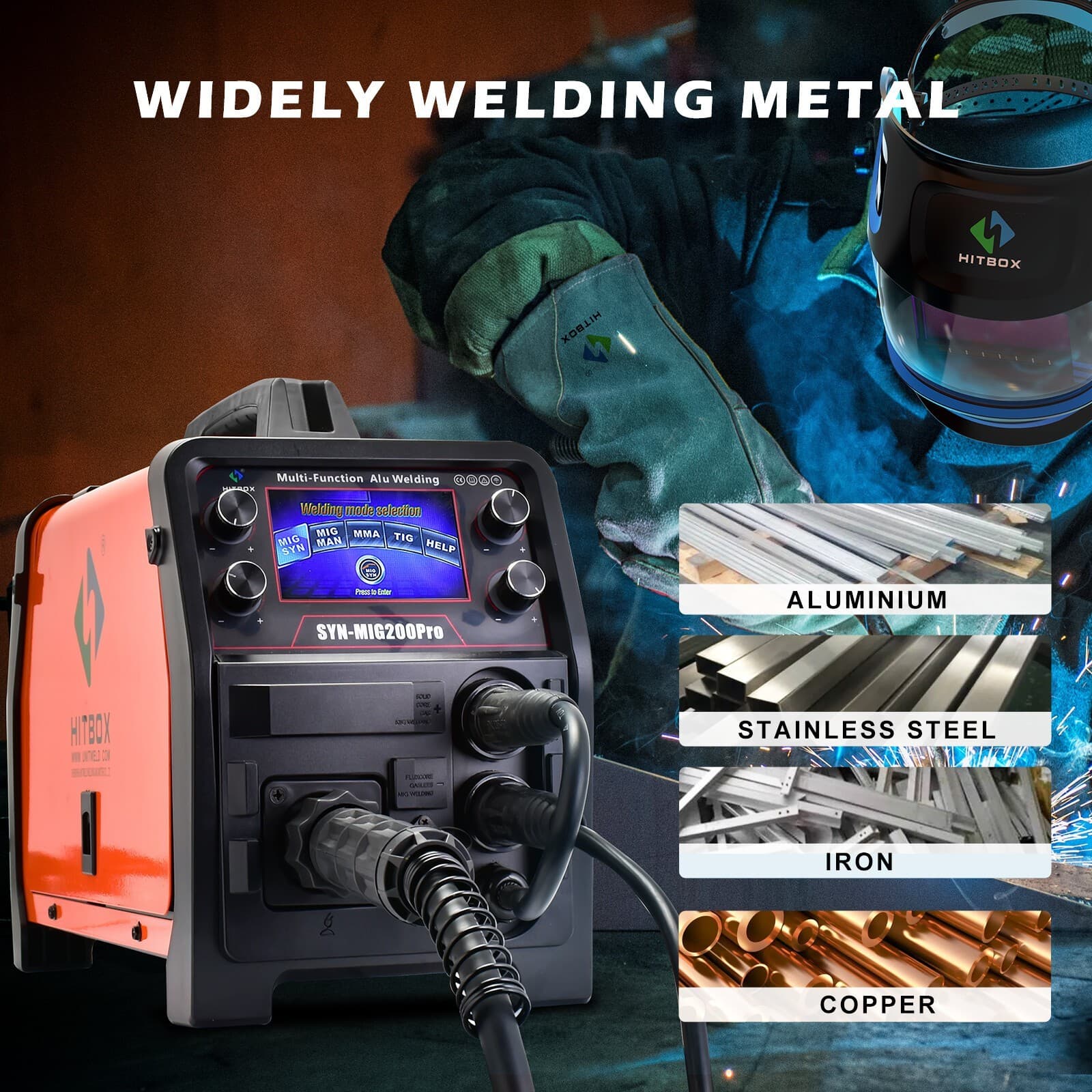 Dual Voltage 200A 5in1 Combi MIG Welder TIG MMA MIG IGBT Inverter for Alu,Steel 2