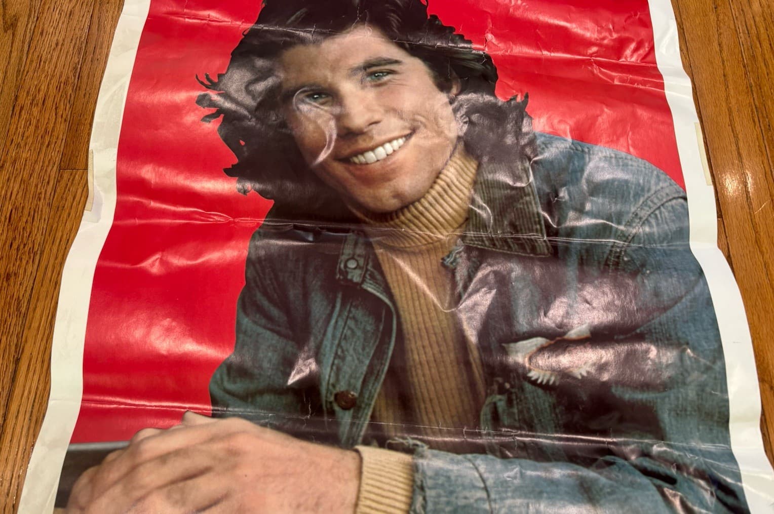 VTG Vinnie Barbarino John Travolta Welcome Back Kotter Poster 1976 35"X23" READ 3