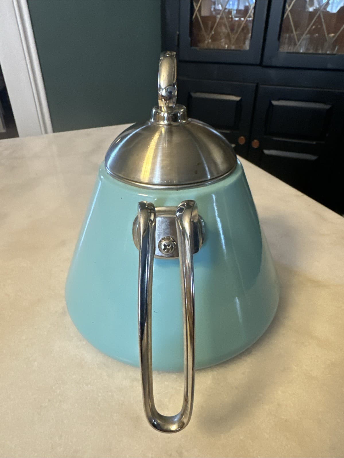 Vintage Chantal Tea Kettle - Teal Blue and Stainless Steel 2
