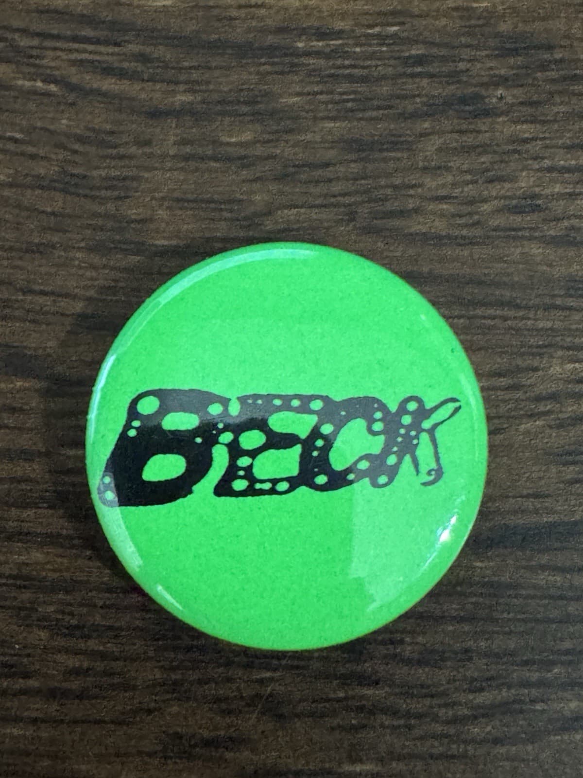 BECK Rock Band 1” Green Pin for Jacket - Mint Condition!!