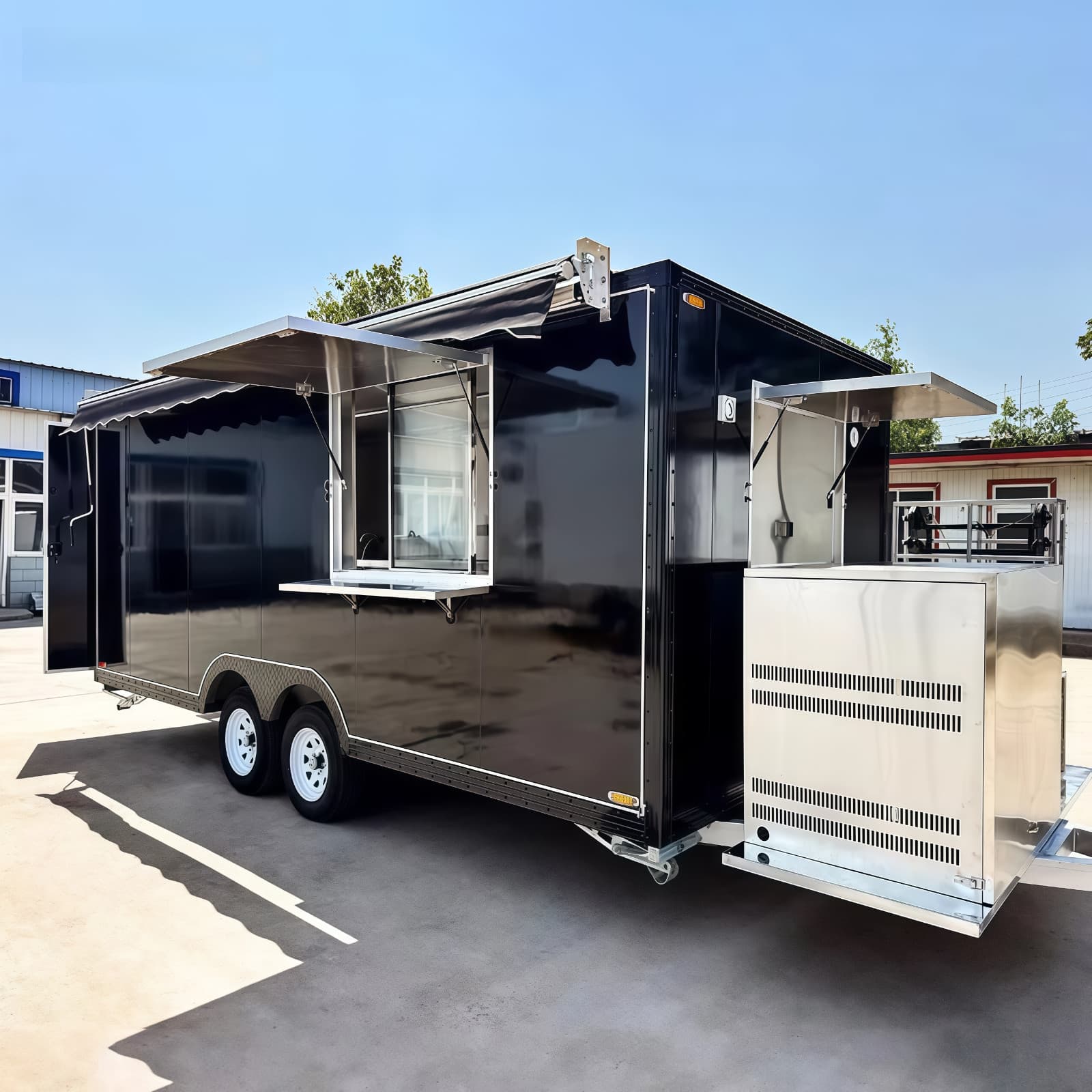 Mobile Food Truck Trailer for Sale with Full Kitchen Setup, Fully Equipped Hot D
