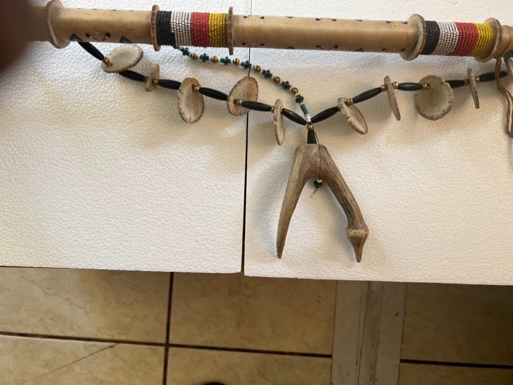 Native American Peace Pipe with Real Antler - Over 50 Years Old 2