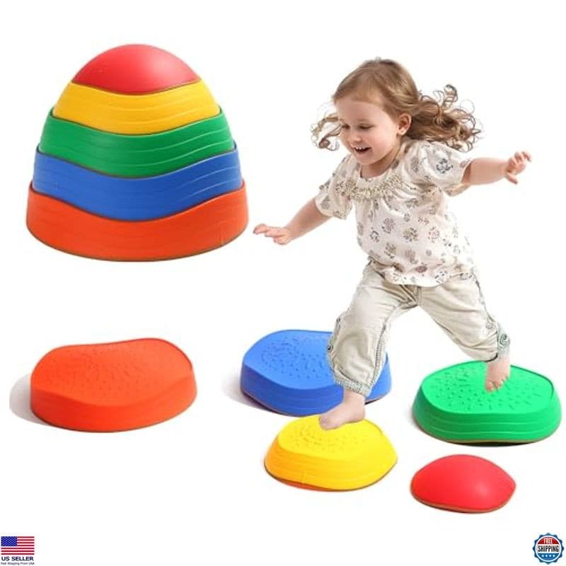 Balance Stepping Stones for Kids, 5pcs Sensory Stepping Stones, Indoor & Outdoor
