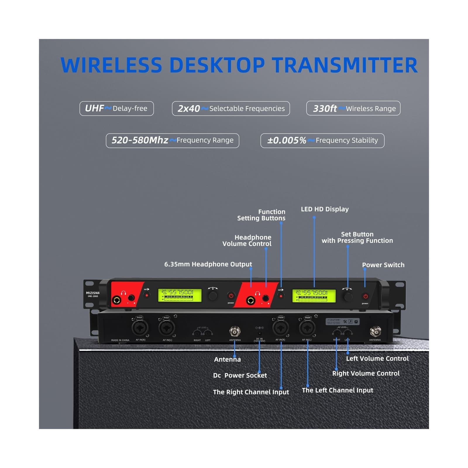Wireless in Ear Monitor System, 2 Channel 4 Bodypacks Pro Mono IEM System for... 2