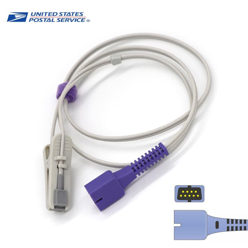 【USPS】Adult Ear Clip 9Pin SpO2 Sensor Probe Fit for Nellcor Oximeter Pulse Probe 3