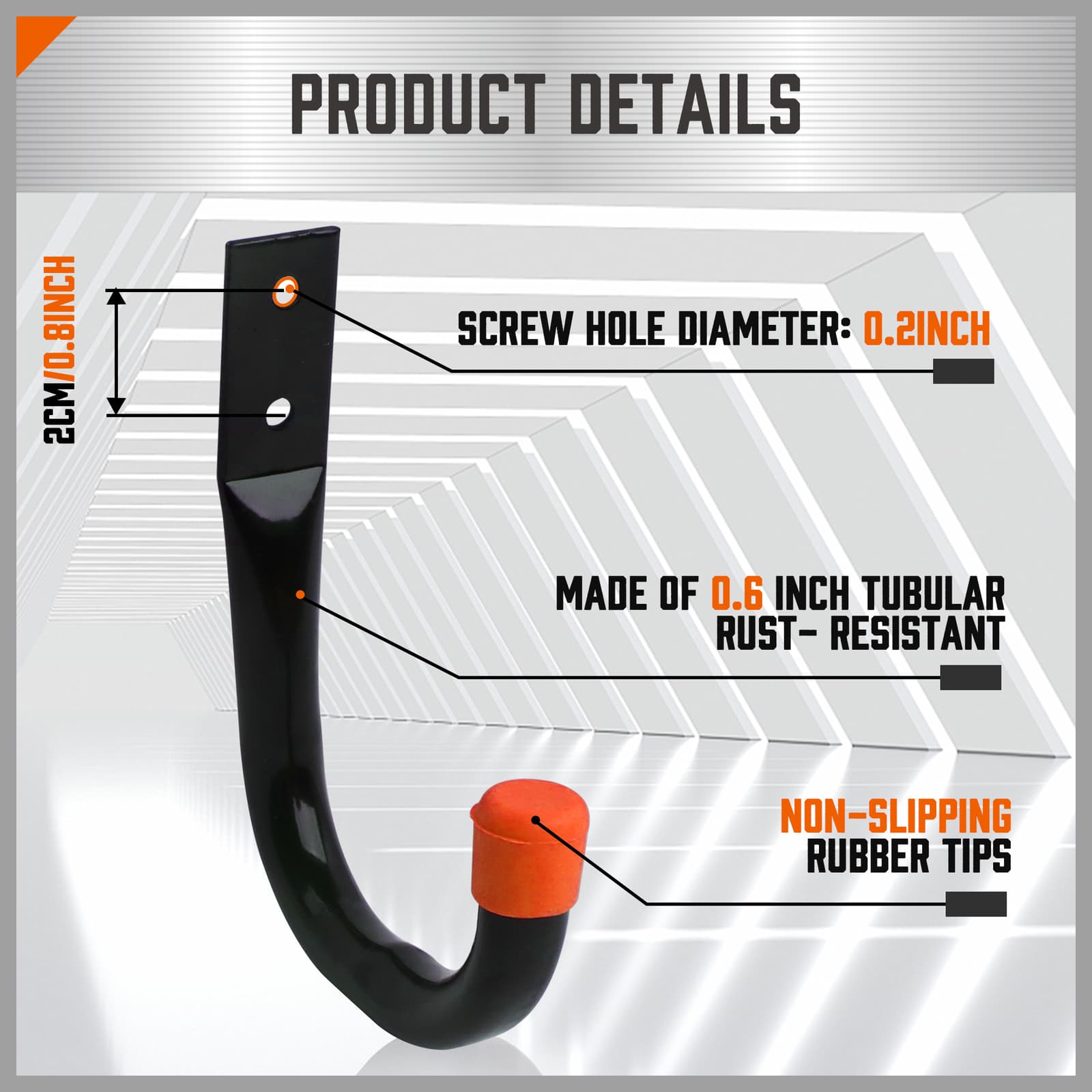 Heavy Duty Storage Hooks Wall Mounted Ladder Garage Bikes Tools Garden Shed 4