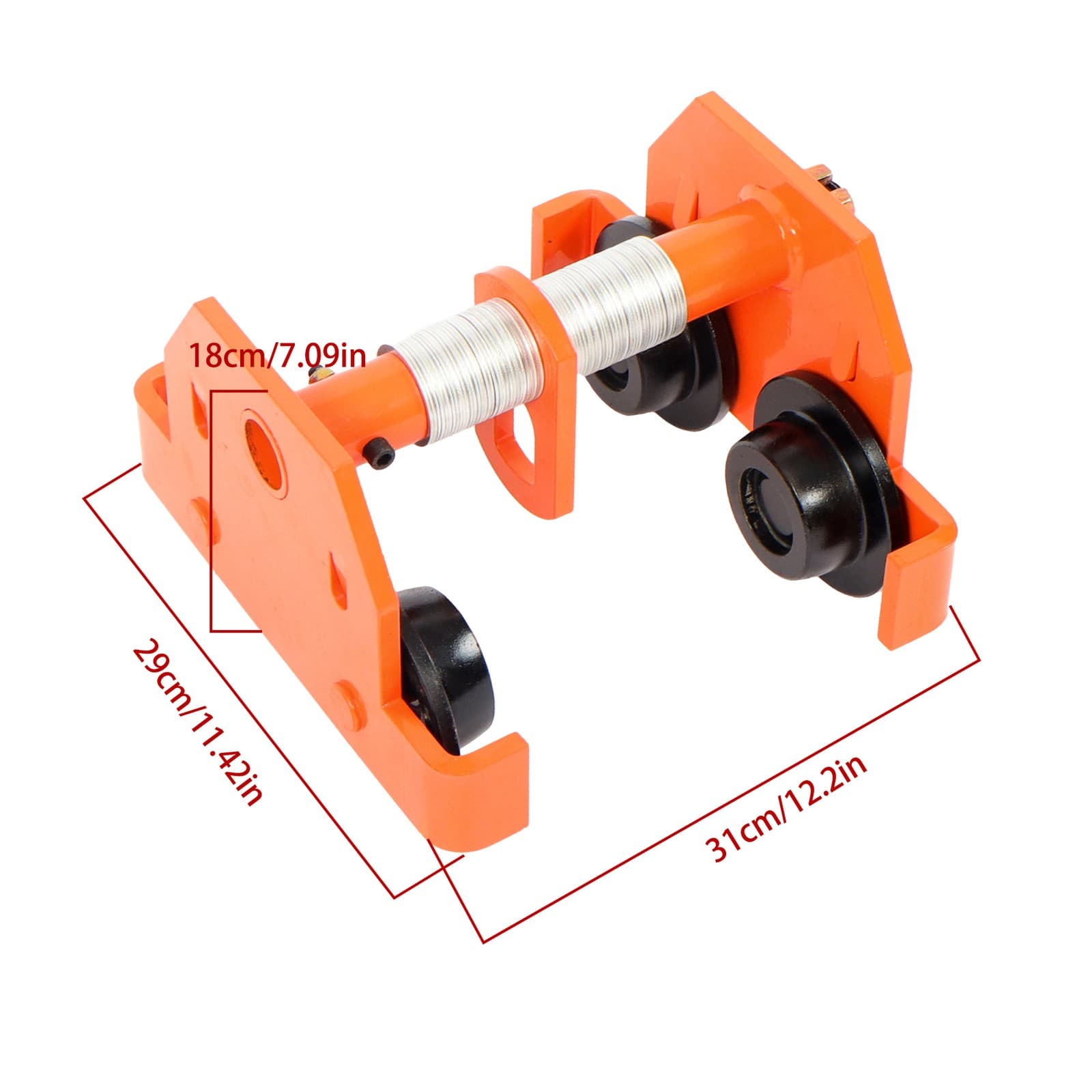 4400LBS/2 Ton I-Beam Hand Trolley Alloy Steel 65-190mm Adjustable Dual Wheels 2