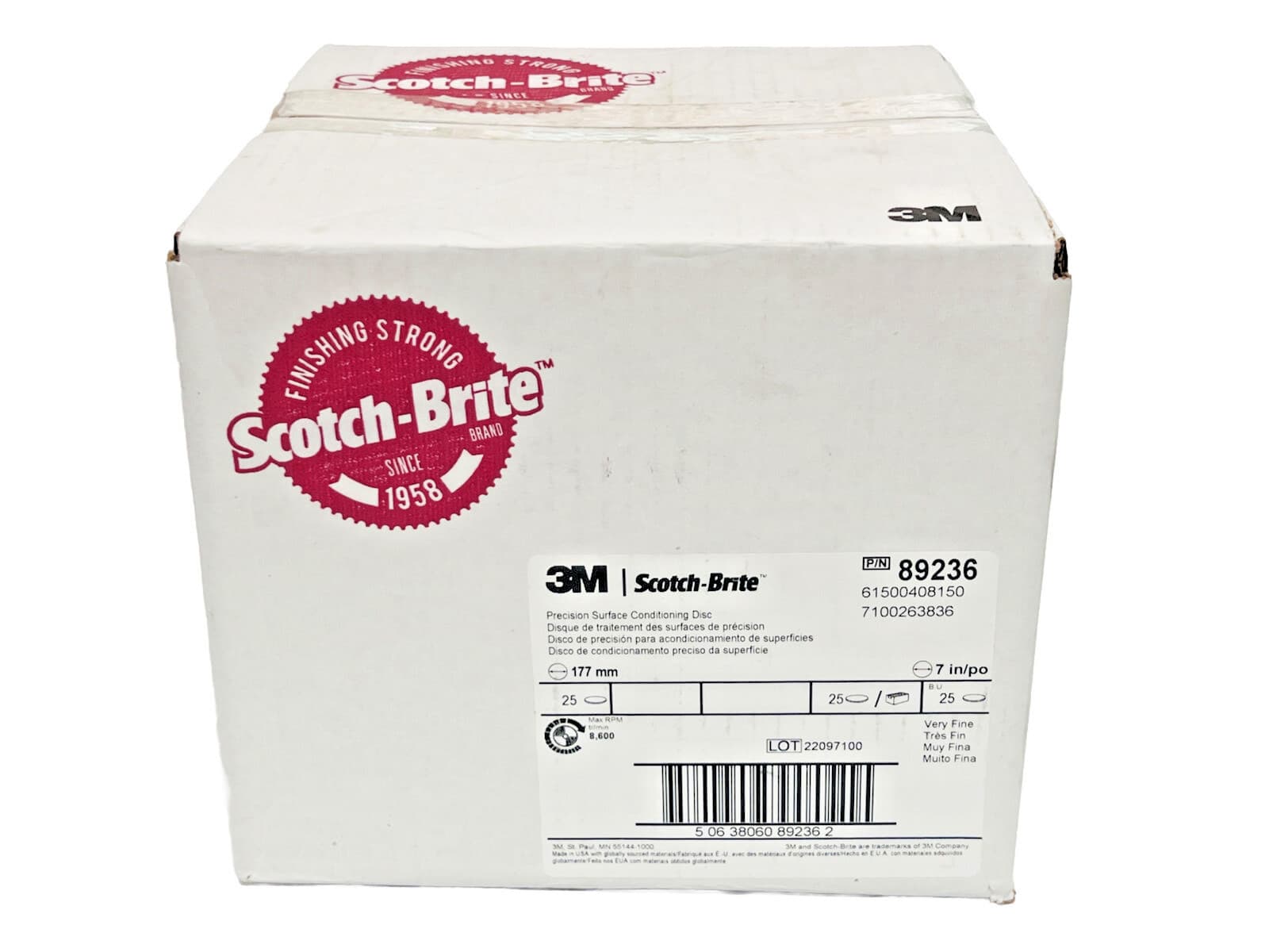 25x 3M Scotch-Brite 7" Very Fine Surface Conditioning Discs Hook & Loop Pads 4