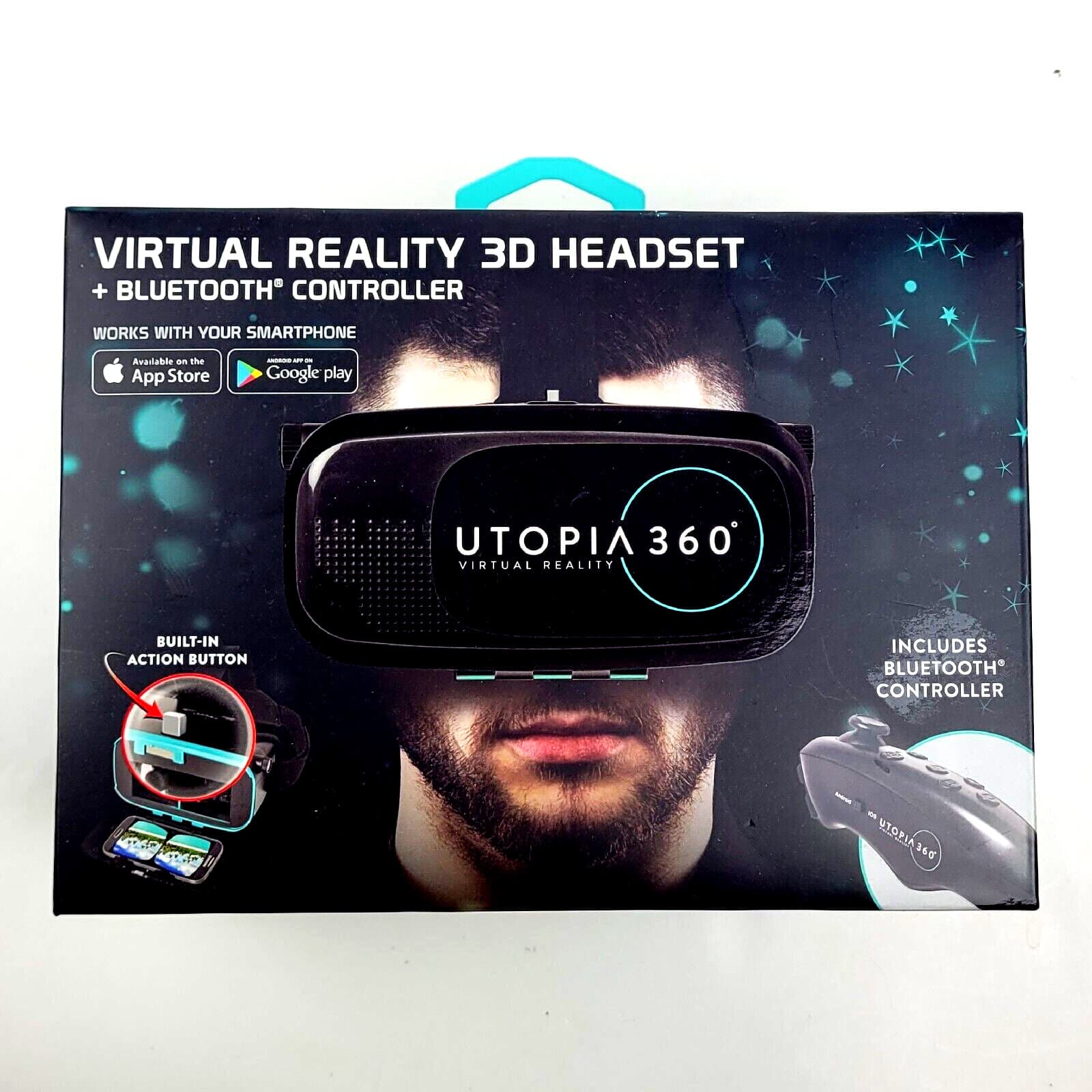 NEW Virtual Reality 3D Headset And Bluetooth Controller ReTrak  Utopia 360 KM 2