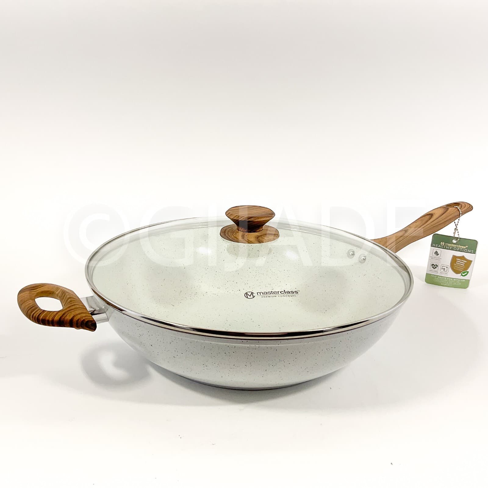 Masterclass Healthy Options Coating Ceramic 6.4-qt- 13.5" Big Sauté Pan Pot  Lid