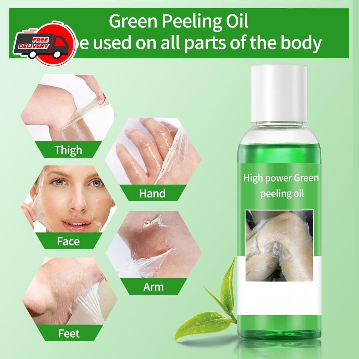 Peeling Oil for Dark Skin, Green Peeling Oil, Facial Peels with Hyaluronate,E... 4