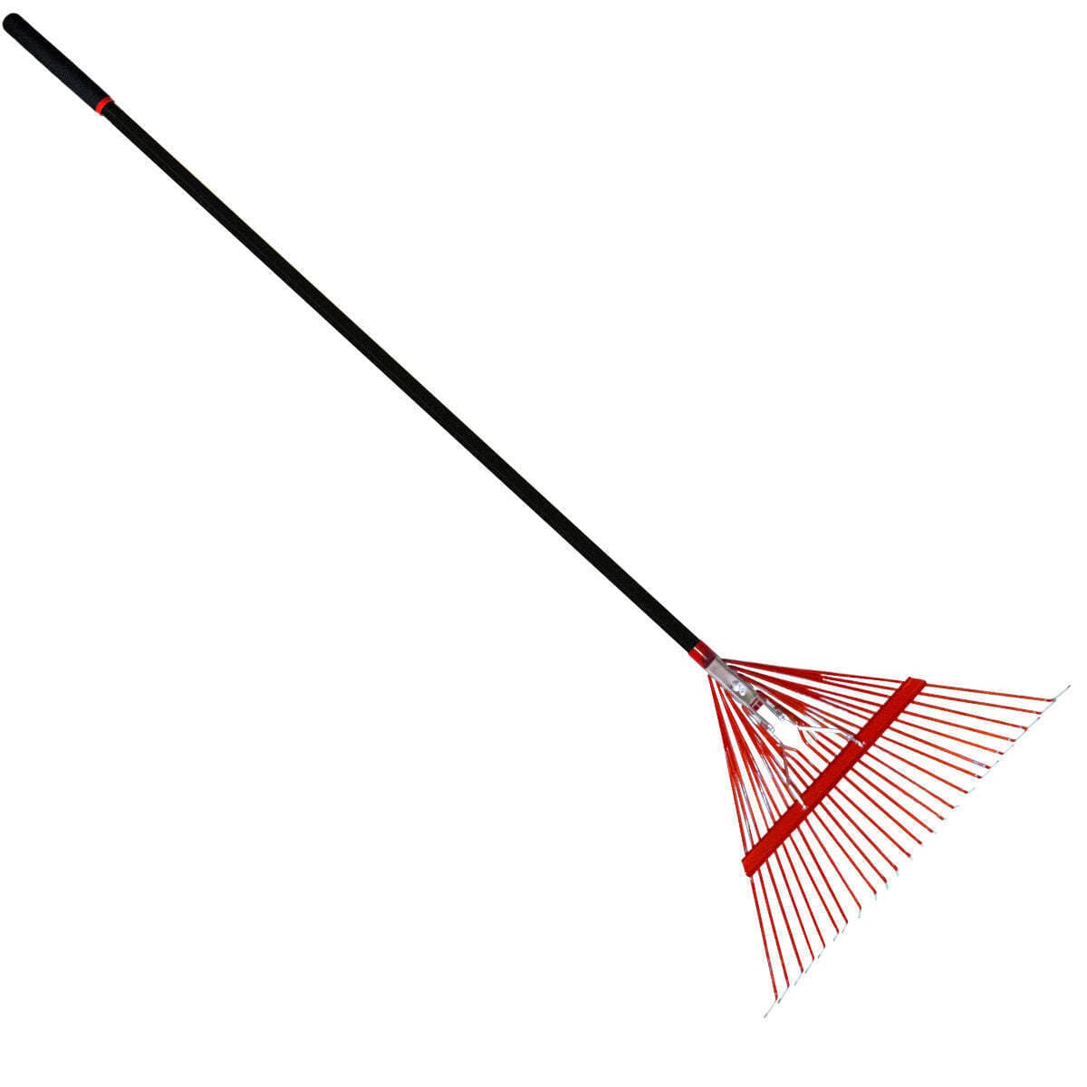 12PK Durable Red 24 Steel Tine Thatching Leaf Rake w/ Steel Handle 2