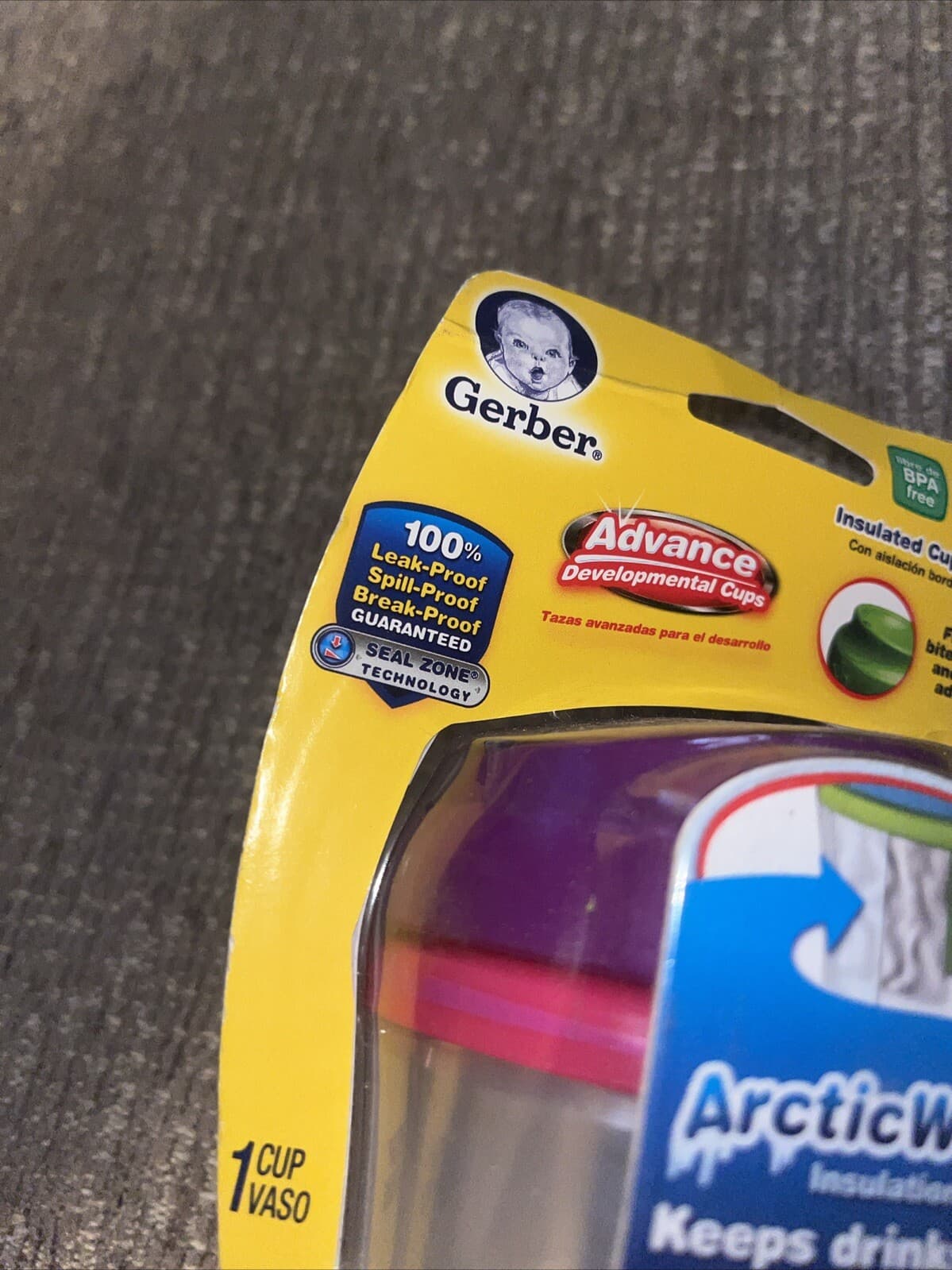 NUK GERBER 9OZ ADVANCED DEVELOPMENTAL CUP ARCTIC WRAP 18+ MO BPA FREE LEAK PROOF 2