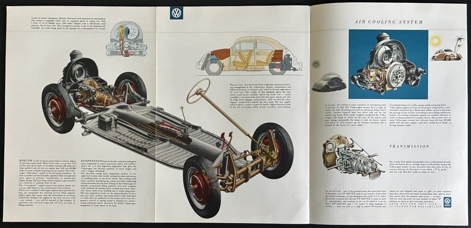 1954 Volkswagen 10-page illustrated sales brochure with foldout 5