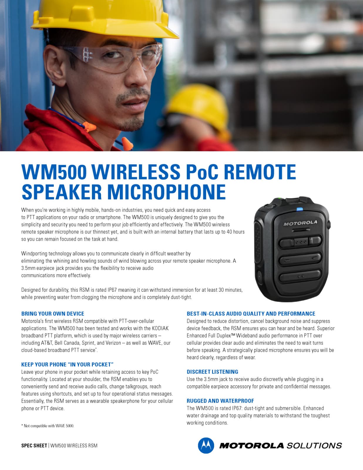 WM500 PMMN4127 Motorola BT Wireless RSM for ION, EVOLVE, R7, WAVE, NITRO, PoC 6