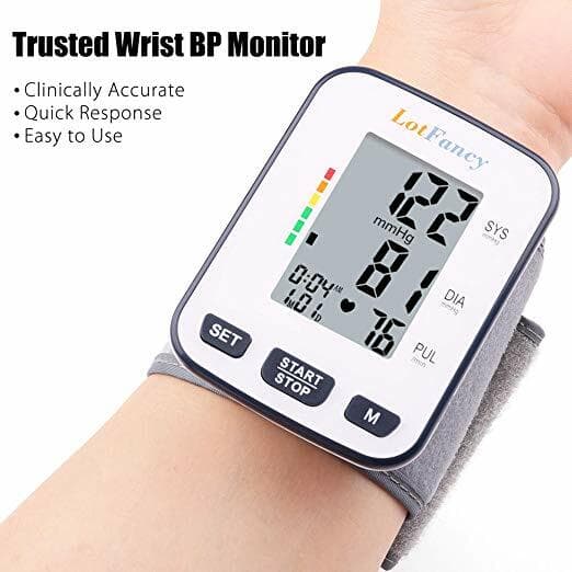 Automatic Digital Wrist Cuff Blood Pressure Monitor BP Machine Gauge Measurement