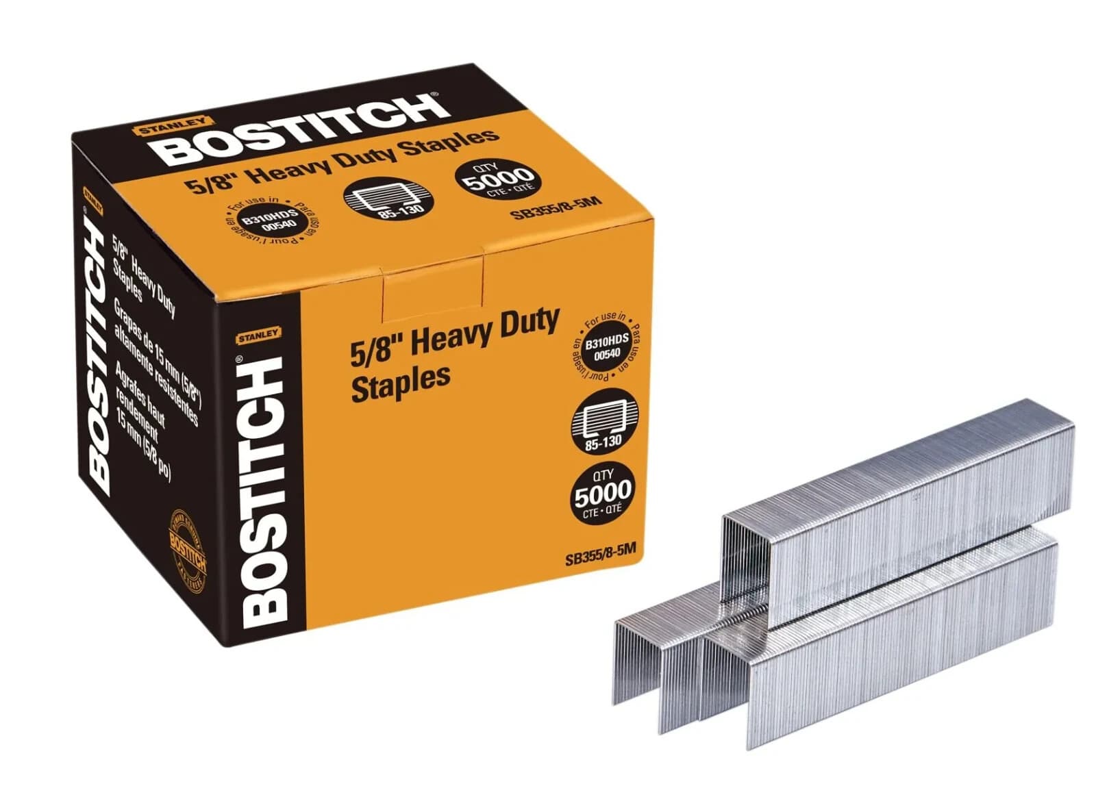 100,000 Staples (20 Boxes) Bostitch 5/8” (15mm) Heavy Duty Carbon Steel 3