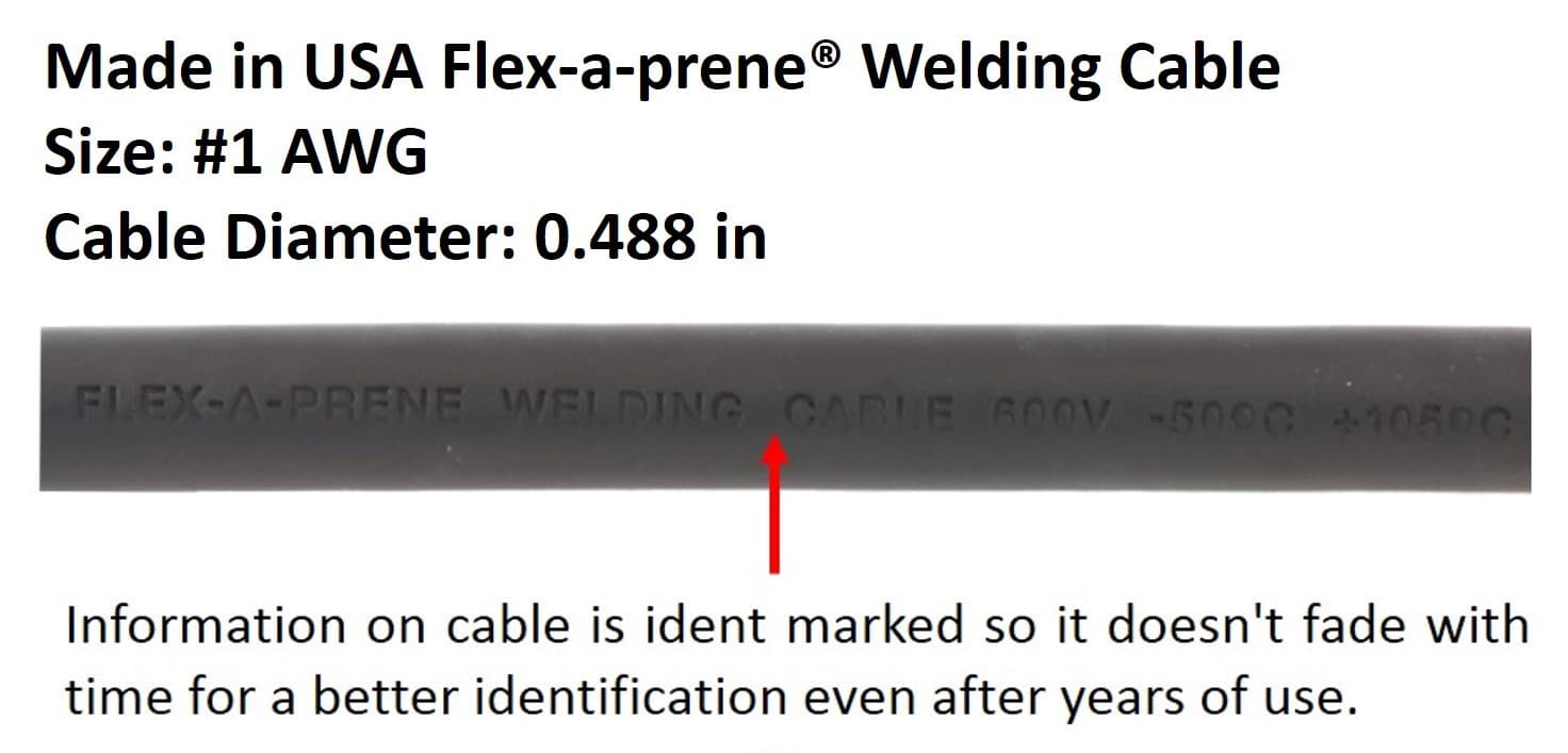 300 Amp Electrode Holder Welding Lead Dinse 35-70 Connector #1 Cable (25 FEET) 4