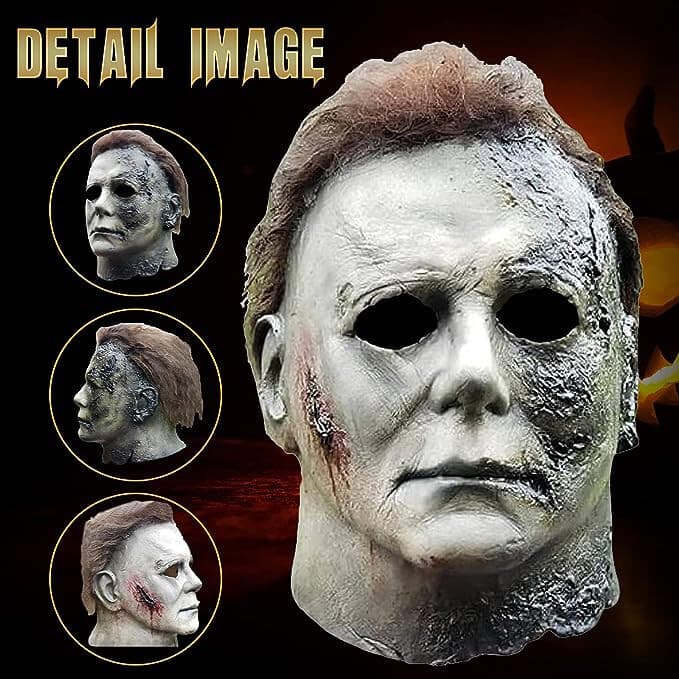 Michael Myers Mask w/Blood Knife 2 pieces Set Scary Horror Cosplay Costume Prop 3