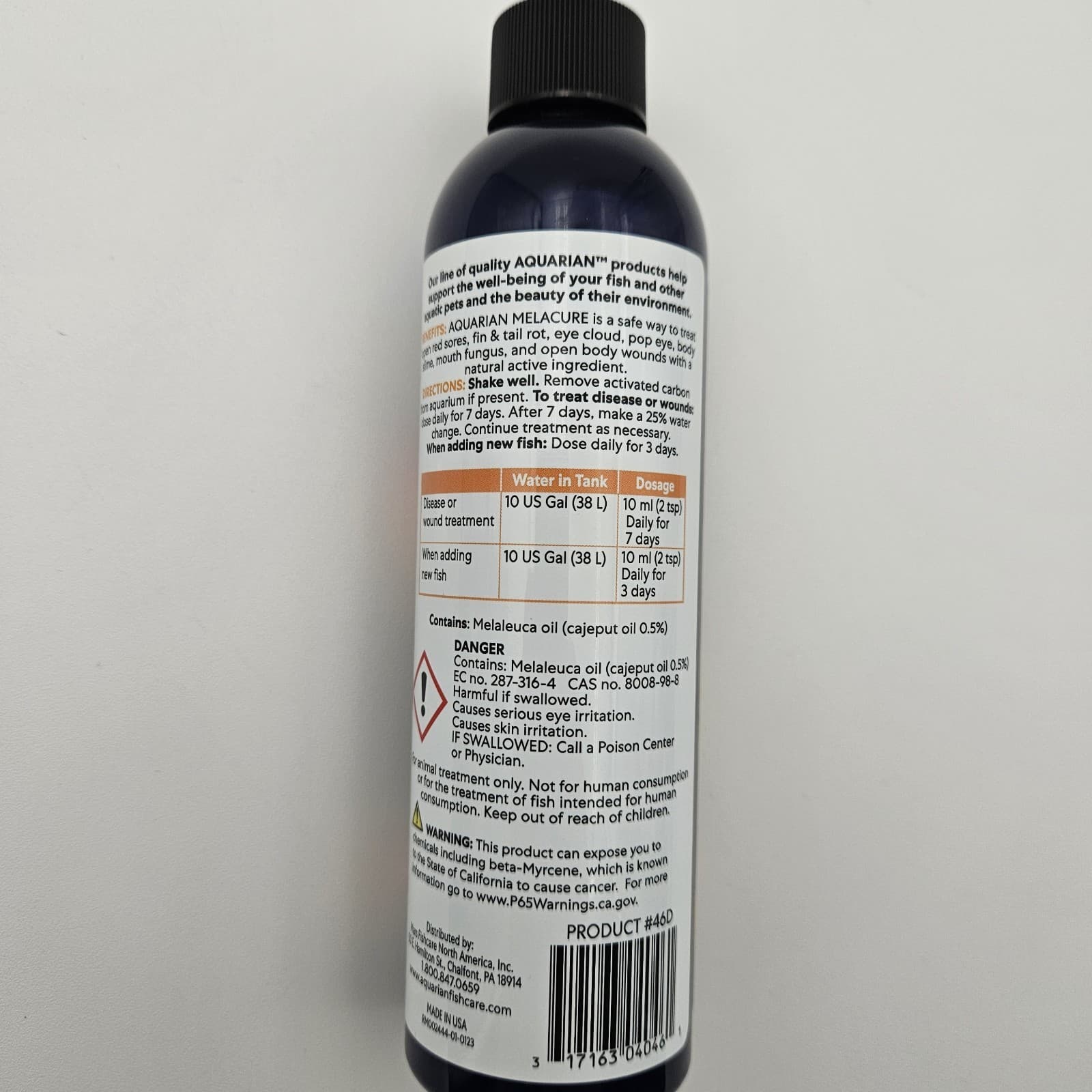 API Aquarian Melacure FIN & BODY CURE Remedy Fish Disease Medication Exp. 04/28 4