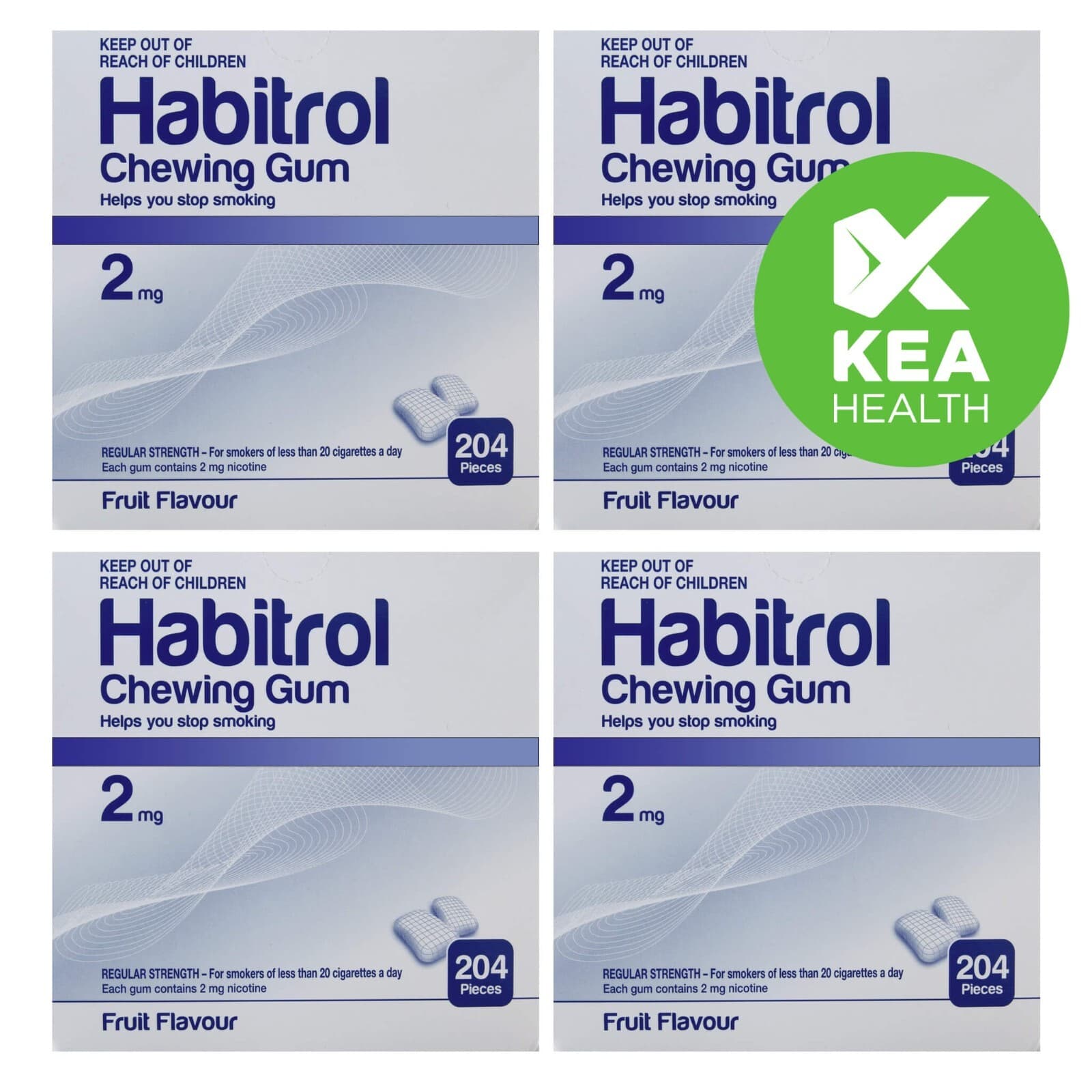 Habitrol Nicotine Gum 2mg FRUIT 816 pieces 4 New BULK Box Size - QUIT Smoking
