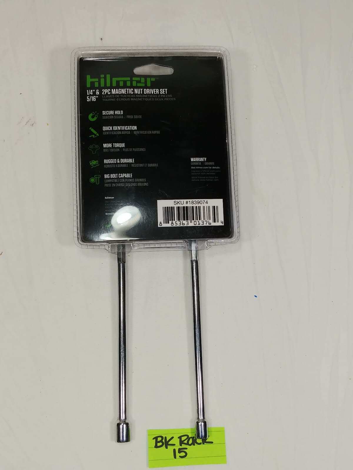 HILMOR 6" SHAFT MAGNETIC NUT DRIVER 2/PK (1/4" & 5/16") 1839074 3