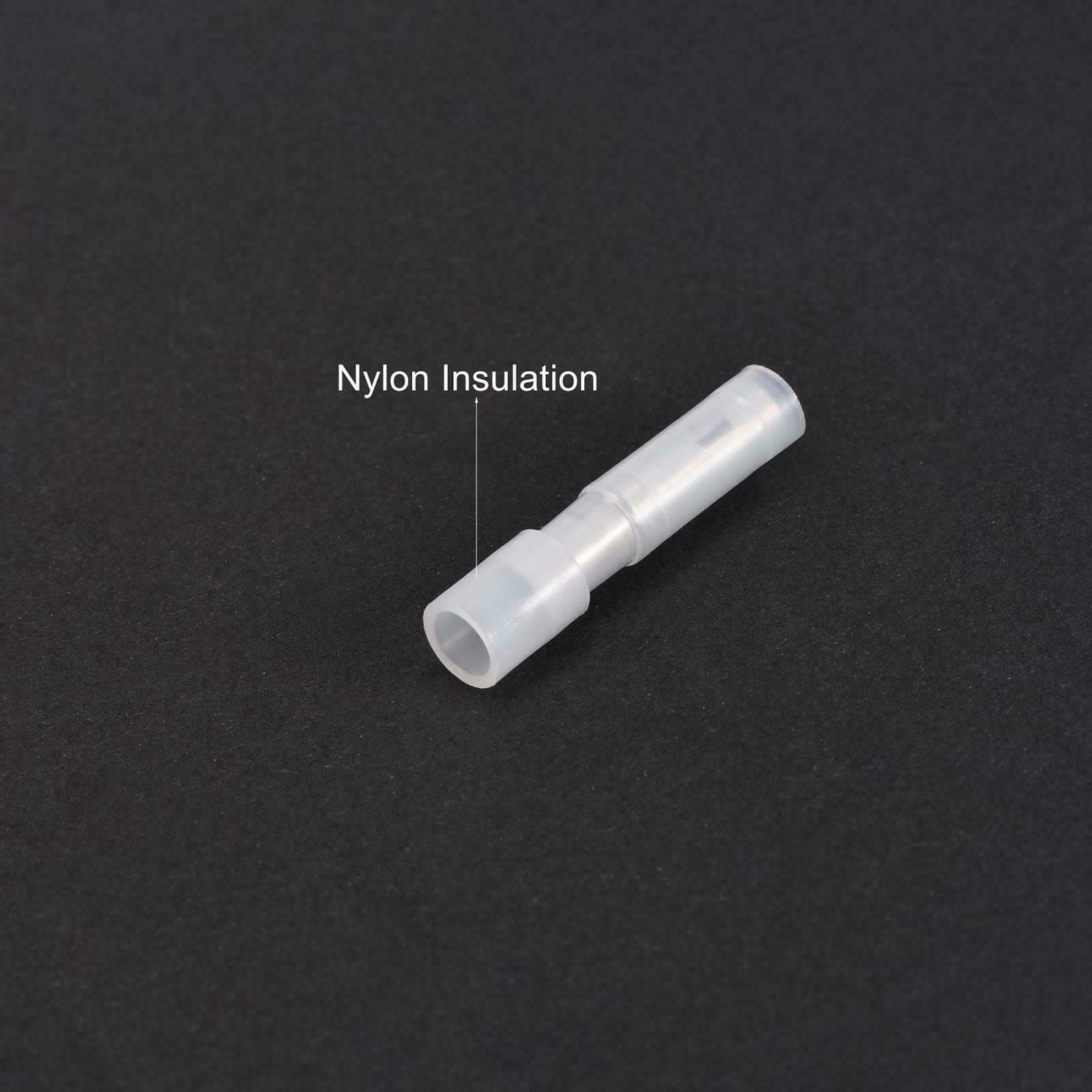 Wire Butt Female Terminals Insulated Round AWG 24-18 White 20 Pcs 3