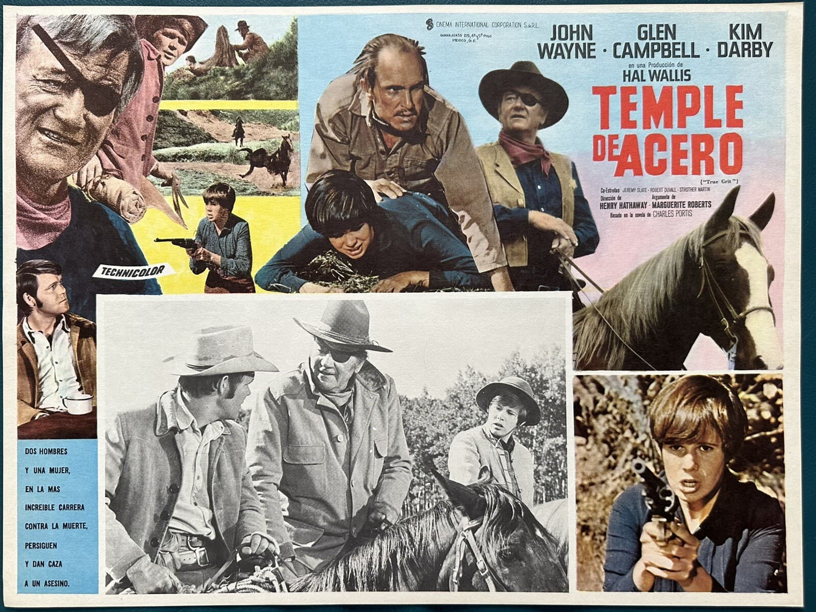 TRUE GRIT JOHN WAYNE KIM DARBY MEXICAN LOBBY CARD SET 6