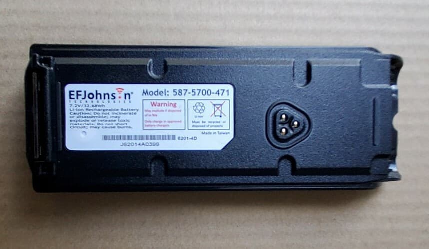 EF Johnson 587-5700-471 Li-Ion RECHARGEABLE BATTERY VP SERIES 2