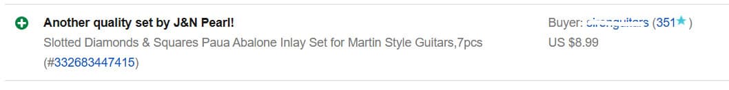 Slotted Diamonds & Squares PA Inlay Set for Martin Style Guitars,7pcs 5