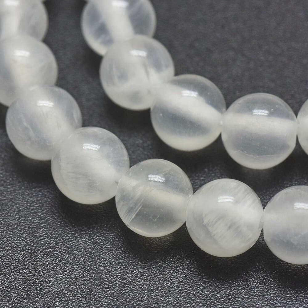 1strand Selenite Beads Strands Round 6mm Hole: 0.8mm about 67pcs/strand 15.7 3