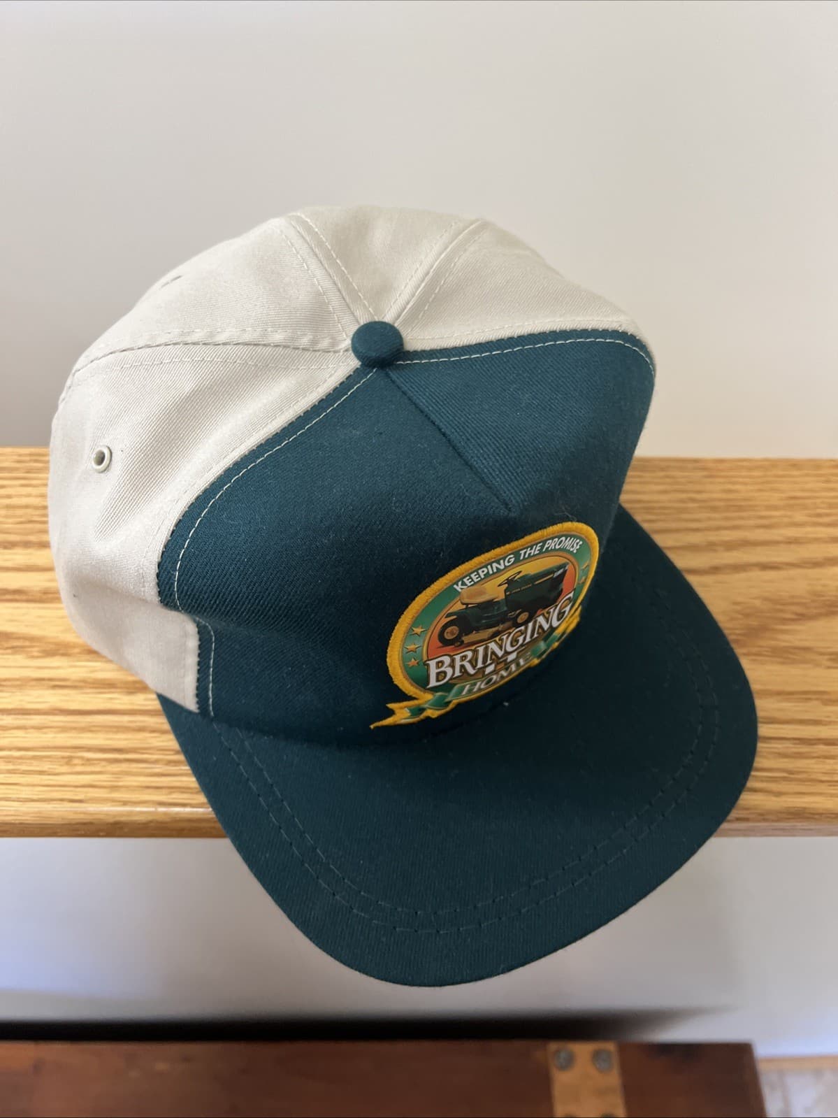 Vtg John Deere "Bringing it Home" 1994 Lawn Mower Cap Green Trucker Hat USA Made 3