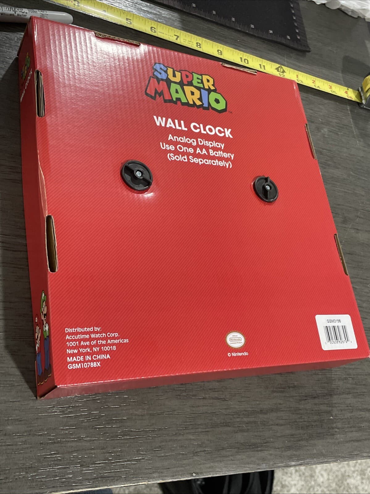 New! Nintendo SUPER MARIO LUIGI Wall Clock Analog Display Game Room Gamer Switch 2