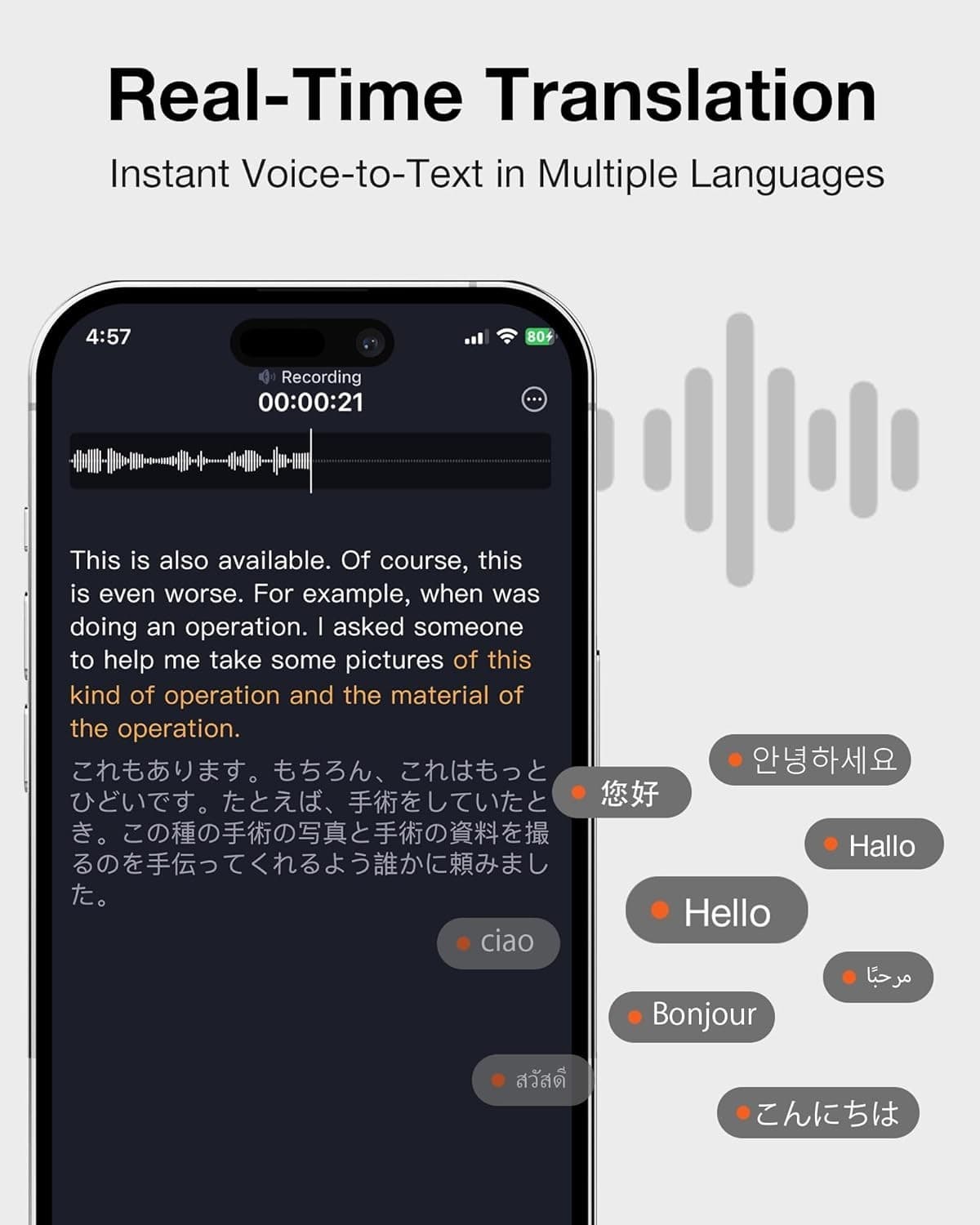 VIAIM OpenNote AI Recorder – Open Ear Earbuds with FlashRecord, Gray 3