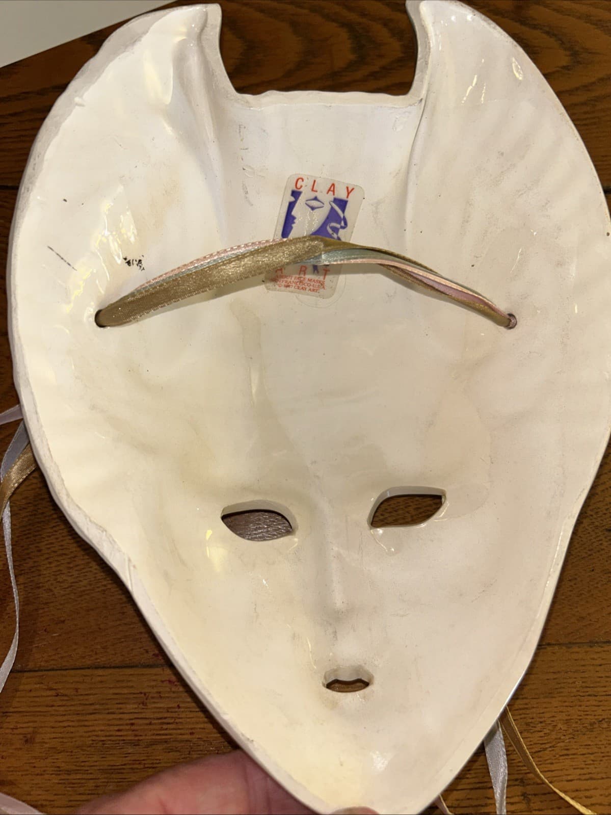 Vtg About Face Clay Art Mask San Francisco 1987 Wall Art Masquerade Mardi Gras 5